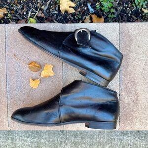 Saks Fifth Avenue Women’s Buckled Leather Booties, Black, 8